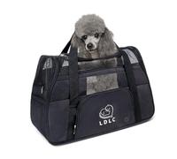 PETCUTE Sac de Transport pour Chat,Sac Transport Chien Respirant et à l'aise,Caisse de Transport Chat avec Tapis en Laine Lavable, Bandoulière Réglable Idéal pour Chats, Petits Chiens (51*23*35cm)