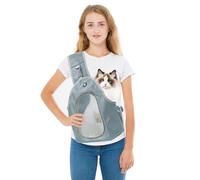 PETCUTE Sac de Transport pour Chien Chat, Réglable Sac à Bandoulière Mains Libres Petit Chien avec Ceinture de Sécurité,pour l'extérieur, Les Voyages,Convenir aux Chiens et Chats de Taille Moyenne,M