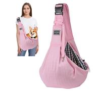 PETCUTE Sac de Transport pour Chien,Réglable Sac à Bandoulière Mains Libres pour Petit Chien,pour Chiens/Chats de Taille Moyenne Jusqu'à 7,5 kg, pour l'extérieur,Les Voyages,Le Métro,Rose