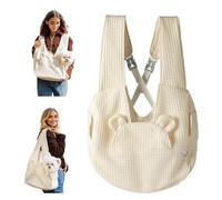 PETCUTE Sac de Transport pour Chiens, Mains Libres Sac de Transport à l'avant pour Animal Domestique,Plaque Inférieure Amovible,Lavable Sac Bandoulière pour Chien avec Ceinture de Sécurité