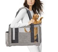 PETCUTE Sac de Transport pour Chiens,Sac Transport Chat Petit Chien Sac pour Chat avec Sangle de Sécurité Interne,Respirant Sac de Transport pour Petit Chien avec Bandoulière,Airline Approuvé