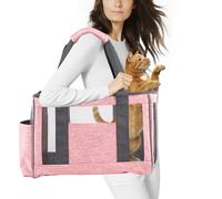 PETCUTE Sac de Transport pour Chiens,Sac Transport Chat Petit Chien Sac pour Chat avec Sangle de Sécurité Interne,Respirant Sac de Transport pour Petit Chien avec Bandoulière,Airline Approuvé