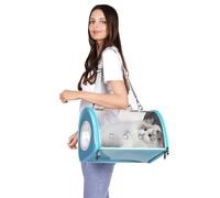 PETCUTE Sac Transport Chat Chien,Caisse de Transport Chat Portable avec Bandoulière Réglable,Transparent Sac de Transport d'animaux pour Chien Chat avec Maille Respirante pour Voyage en Avion/Train