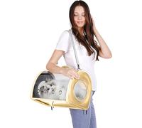 PETCUTE Sac Transport Chat Chien,Caisse de Transport Chat Portable avec Bandoulière Réglable,Transparent Sac de Transport d'animaux pour Chien Chat avec Maille Respirante pour Voyage en Avion/Train