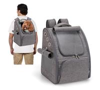 PETCUTE Sac Transport Chat Chiots Sac à Dos Petit Chien Sac à Dos pour Animaux Respirant Pliable Sac de Chat Chien Gris