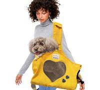 PETCUTE Sac Transport Chien Réglable - Bandoulière Ergonomique Mains Libres pour Animaux Moyens (10 kg Max.) - Usage Extérieur/Voyage/Métro (Jaune)