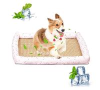 PETCUTE Tapis Rafraîchissant pour Chien,Coussin Refroidissement pour Animaux, Lit Rafraîchissant Non Toxique pour Chiens et Chats avec Fond Antidérapant,Étanche et Facile à Nettoyer,S