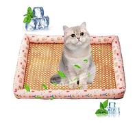 PETCUTE Tapis Rafraîchissant pour Chien et Chat,Non Toxique en Rotin Naturel Tapis Rafraichissant Chien Chat,Lavable,Antidérapant,Tapis Rafraîchissant pour Animaux de Compagnie