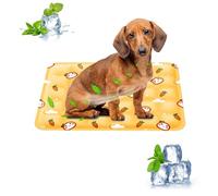 PETCUTE Tapis Rafraîchissant pour Chien,Non Toxique, Imperméable Pliable,Tapis Gel Auto-Refroidissant pour Chiens Chats Petits et Moyens,Coussin Refrigerant pour Animaux,Jaune,M