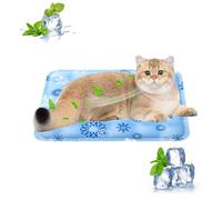 PETCUTE Tapis Rafraîchissant pour Chien,Non Toxique, Imperméable Pliable,Tapis Gel Auto-Refroidissant pour Chiens Chats Petits et Moyens,Coussin Refrigerant pour Animaux,Bleu Clair,L