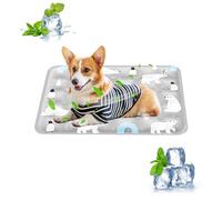 PETCUTE Tapis Rafraîchissant pour Chien,Non Toxique, Imperméable Pliable,Tapis Gel Auto-Refroidissant pour Chiens Chats Petits et Moyens,Coussin Refrigerant pour Animaux,Gris,M