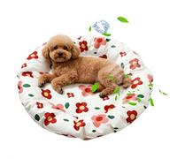 PETCUTE Tapis Rafraîchissant pour Chiens à Imprimé Floral, Matelas Refroidissant en Gel pour Chiens et Chats, Lit d’Été Non Toxique pour Animaux de Compagnie,Imperméable et Facile à Nettoyer,Ronde,S