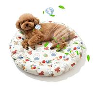PETCUTE Tapis Rafraîchissant pour Chiens à Imprimé Floral, Matelas Refroidissant en Gel pour Chiens et Chats, Lit d’Été Non Toxique pour Animaux de Compagnie,Imperméable et Facile à Nettoyer,Ronde,L
