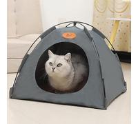 PETCUTE Tente pour Chat Pliable, Niche pour Animaux Respirant avec Coussin Lavable, Cache Fermé Portable Pop-up pour Petits Chats Chatons Chiots Lapins, Abri Antidérapant Intérieur Extérieur,M