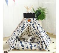 PETCUTE Tente Tipi pour Animaux de Compagnie,Niches pour Chiens avec Coussin Amovible et Lavable,Maisons pour Chat avec Poteaux en Bois,Tente Tipi Portable pour Chiens et Chats,L