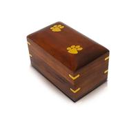 PETCUTE Urne Funéraire pour Cendres de Chien,Urne en Bois pour Cendres avec des Marques de Griffes en Cuivre,Gravure,Urne Funéraire Commémorative pour Animaux de Compagnie