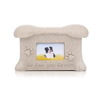PETCUTE Urne pour Animaux de Compagnie Personnalisé,Urne pour Cendres de Chien en Résine avec Cadre Photo, Souvenir de Cendres,Urnes pour Chat,Marbré