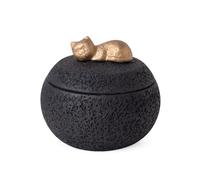 PETCUTE Urne pour Cendres de Chien,Fabriquées en Ciment Portland,Urne pour Animaux de Compagnie,Urnes Funéraires pour Chiens et Chats,Boîte Souvenir Commémorative(pour Chat,Noir)