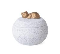 PETCUTE Urne pour Cendres de Chien,Fabriquées en Ciment Portland,Urne pour Animaux de Compagnie,Urnes Funéraires pour Chiens et Chats,Boîte Souvenir Commémorative(pour Chat,Blanc)