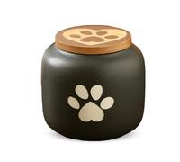 PETCUTE Urne pour Chat,Urne pour Cendres de Chien, Urnes de Crémation pour Animal de Compagnie, Urnes en Céramique pour Cendres de Chien,Boîte Souvenir Commémorative,Noir,180ML