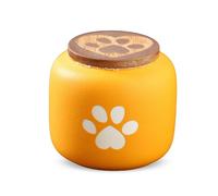 PETCUTE Urne pour Chat,Urne pour Cendres de Chien, Urnes de Crémation pour Animal de Compagnie, Urnes en Céramique pour Cendres de Chien,Boîte Souvenir Commémorative,Jaune,180ML