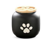 PETCUTE Urne pour Chat,Urne pour Cendres de Chien, Urnes de Crémation pour Animal de Compagnie, Urnes en Céramique pour Cendres de Chien,Boîte Souvenir Commémorative,Noir,500ML