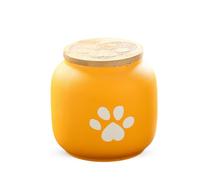 PETCUTE Urne pour Chat,Urne pour Cendres de Chien, Urnes de Crémation pour Animal de Compagnie, Urnes en Céramique pour Cendres de Chien,Boîte Souvenir Commémorative,Jaune,500ML