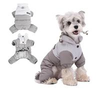 PETCUTE Veste d'hiver pour Chien,Manteau Coupe-Vent pour Chiens avec Anneau en D Durable,Imperméable, Manteau d'hiver pour Chien,Lavable,Fermeture à Bouton,pour Petits,Moyens Chiens,Gris,XL