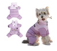 PETCUTE Veste d'hiver pour Chien,Manteau Coupe-Vent pour Chiens avec Anneau en D Durable,Imperméable, Manteau d'hiver pour Chien,Lavable,Fermeture à Bouton,pour Petits,Moyens Chiens,Violet,3XL