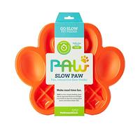 PetDreamHouse Paw Feeder Gamelle Interactive pour Chiens, Chiots ou Chats Assiette pour friandises Contrôle Rapide Anti-ballonnements Orange