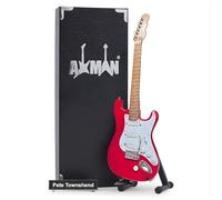 Pete Townshend (The Who) Réplique de guitare miniature - Cadeaux de musique - Fait à la main à l'échelle 1/4 - Comprend une boîte de présentation, une étiquette de nom et un support de guitare