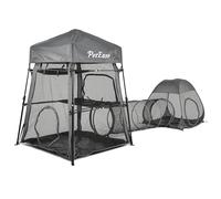 PETEASE Enclos pour chat, tente 3 en 1 avec tunnel/cube pop-up, cage d'escalade, parc portable pour chats, chatons et petits animaux