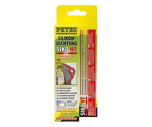 Petec 1 x 80 ml Silicone Haute Température silicone haute température polysiloxan Joint d'étanchéité Joint en Silicone basique Cartouche rouge 80 ml