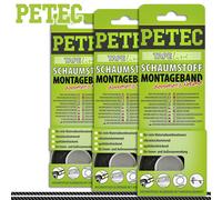 Petec 3X 2M TAPEline Ruban De Montage En Mousse 2X12X1 Double Face Adhésif Auto