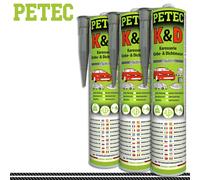 PETEC 3x 310ml K&d Carrosserie Adhésif- Et Scellant Gris Métal Plastique Voiture
