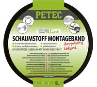 Petec bande de montage en mousse adhésive double face 10m x 19mm noir