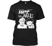 Peter Bagge Daniel Clowes Hateball Tour 1993 Graphic Logo T-Shirt for Mens Black L