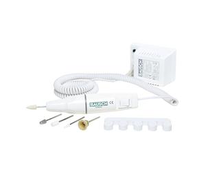 Peter Bausch 0301G Appareil de manucure et pédicure électrique 5 embouts pour poncer, limer, polir les ongles des mains et des pieds, enlever les callosités et les points de pression, soin des ongles