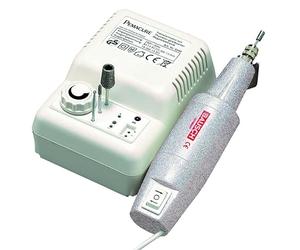 Peter Bausch 0360K Appareil de manucure et pédicure électrique pour professionnels, fonction marche droite/gauche, réglable en continu, refroidissement à air, 10 embouts : ponçage, lime, élimination