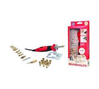 Pebaro 0262 Pyrograveur avec Fonction on/Off, 9 poinçons, 9 Pointes, Pointe à souder, Couteau en polystyrène, pyrographie, brûleur à Bois, brasage, découpe de polystyrène, Bricolage avec Bois