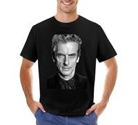 Peter Capaldi T-Shirt Plain T-Shirt Kawaii Clothes Plain T Shirts Men Black L