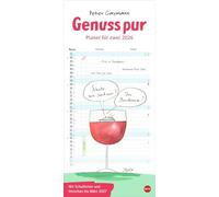 Peter Gaymann: Genuss pur Planer für zwei 2026: Paarkalender 2026 mit extra viel Platz für Eintragungen. Feinsinnige Cartoons zum Beziehungs-Alltag und den Themen Essen und Trinken