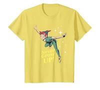 Peter Pan Never Grow Up! T-Shirt, Enfant, Citron, 12 ans