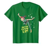 Peter Pan Never Grow Up! T-Shirt, Enfant, Vert Kelly, 2 ans
