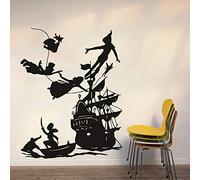 Peter Pan Sticker Garçon Rêve de Dessin Animé Stickers Pirates Ship décor Sticker Mural Chambre d'enfants imperméable Vinyle Stickers 42 * 33 cm