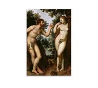 Peter Paul Rubens Adam et EvePoster vintage pour décoration d'intérieur, salon, chambre à coucher, bureau, studio à domicile, style rétro, 30 x 45 cm