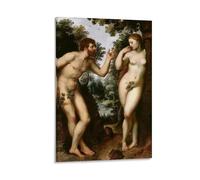 Peter Paul Rubens Adam et EvePoster vintage pour décoration d'intérieur, salon, chambre à coucher, bureau, studio à domicile, style cadre 50 x 75 cm