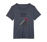Peter Peter Principe : Rise to Incompétence Graphic T-Shirt, Femme Grandes Tailles, Bleu Chiné, 3X