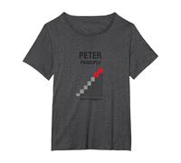 Peter Peter Principe : Rise to Incompétence Graphic T-Shirt, Femme Grandes Tailles, Chiné Foncé, 3X