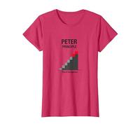 Peter Peter Principe : Rise to Incompétence Graphic T-Shirt, Femme, Rouge Chiné, XXL